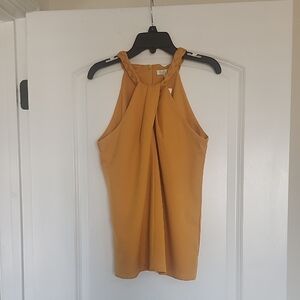 NWT JADE MELODAY TAM Chic Mustard Halter Neck Blouse XS